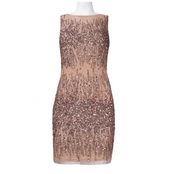 Adrianna Papell illusion cocktail dress - Picture 3 of 4